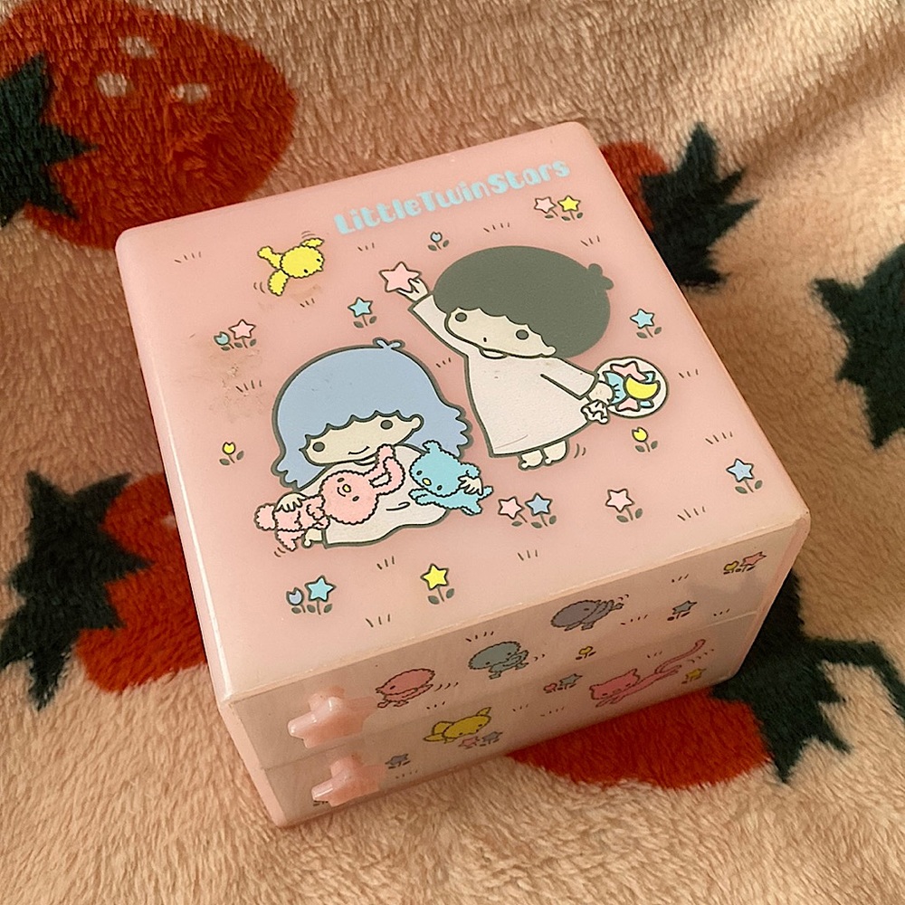 Vintage Little Twin Stars 1976 Sanrio Jewelry Trinket Box